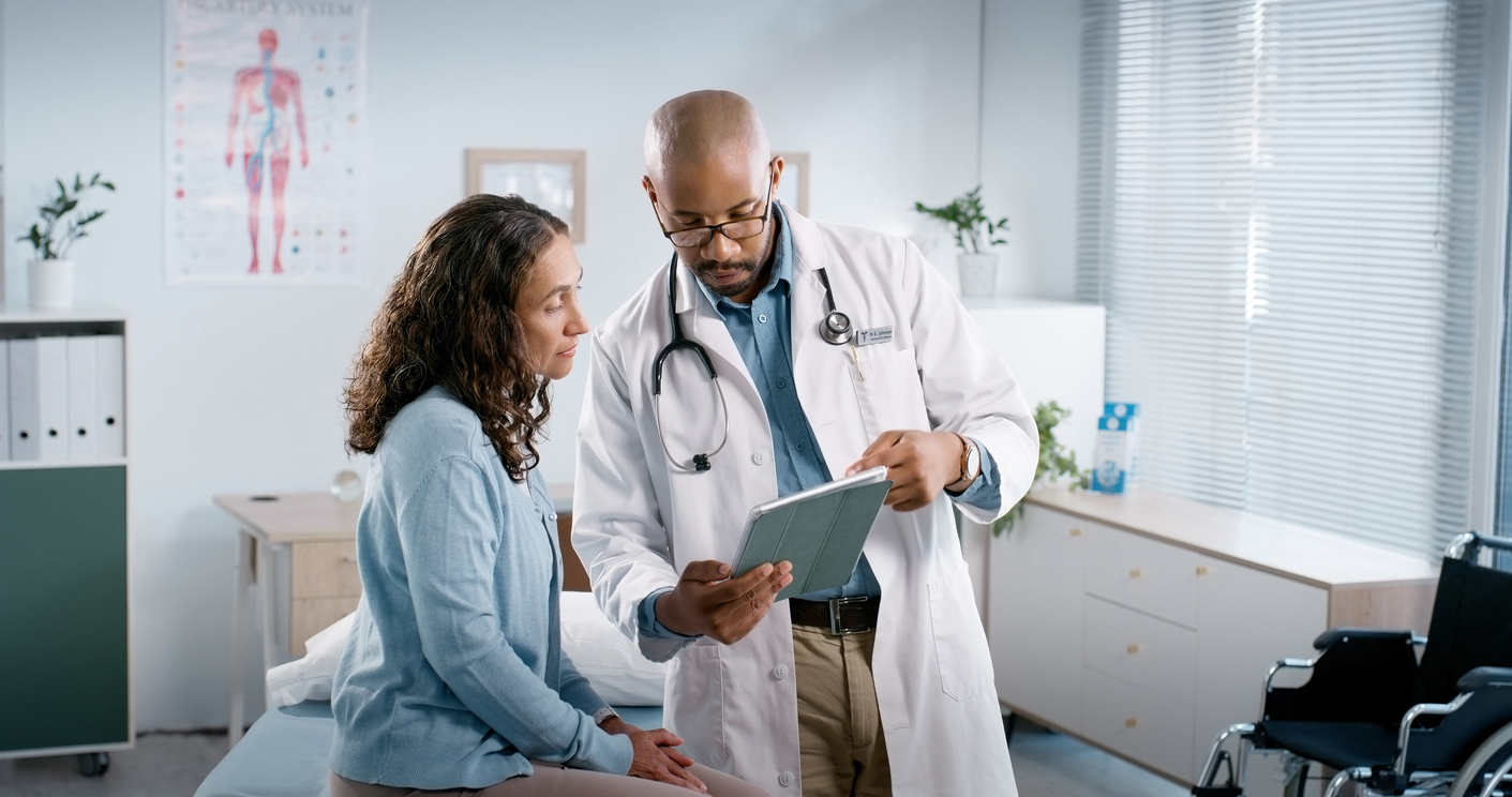 Specialist consulting with a patient